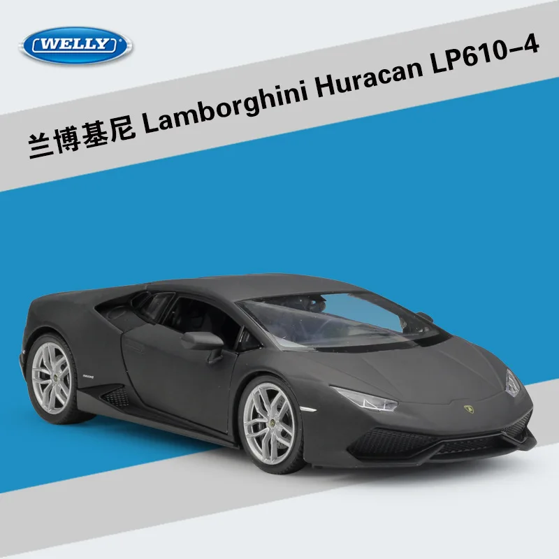 WELLY 1:24 Lamborghini Huracan LP610-4 Model Samochodu Sportowego, Odlewany, Symulacja Klasycznego Auta Zabawki, Metalowy Model Samochodu Ze Stopu Metali, Prezent Dla Chłopców B536