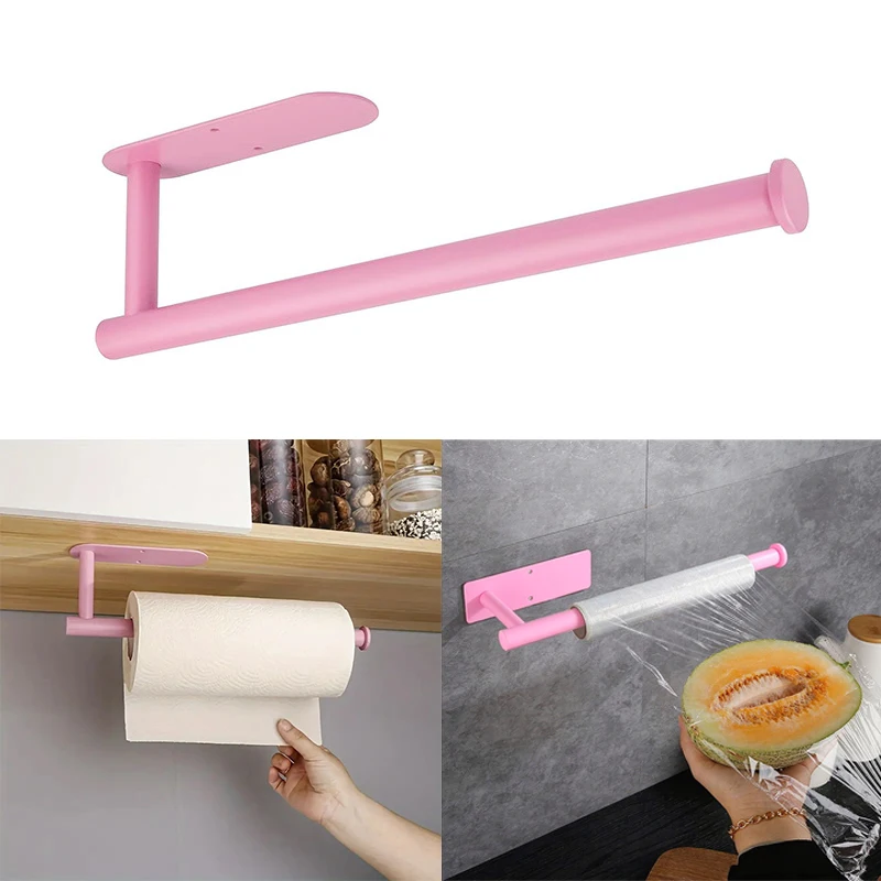 

Metal Paper Towel Holder No Drill, Square Round Kitchen Tissue Dispenser, Wall Mount Toilet Paper Rack for Bathroom