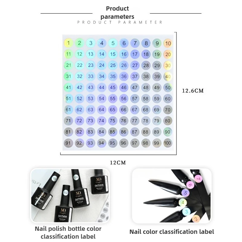 Nail Polish Number Sticker Label Color Gel  Bottle Lipstick Nails Tips Display Mark Numbering Manicure Tool Varnish Glue