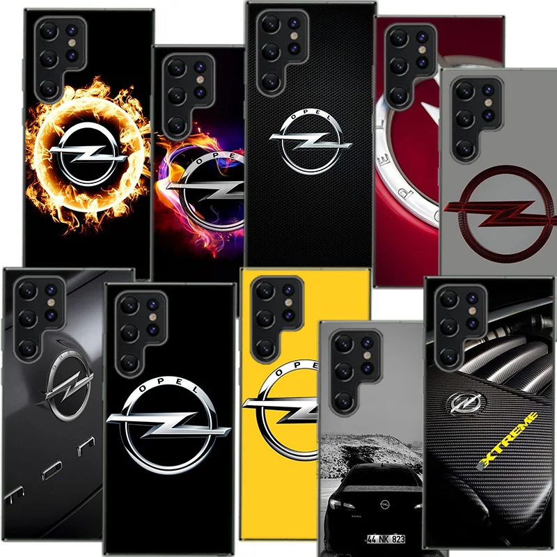 Opel Astra Logo Clear Phone Case For Samsung Galaxy S21 S20 S23 FE S24 S22 Ultra Capa S10 S9 S8 Plus S10E Cover Shell Coque