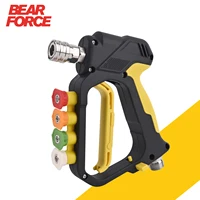 Pistola de Lavado a Presión de Alcance Corto, Máx. 5000 PSI, con Entrada M22-ID14mm y Conector Rápido de 1/4” y Soporte para Boquillas