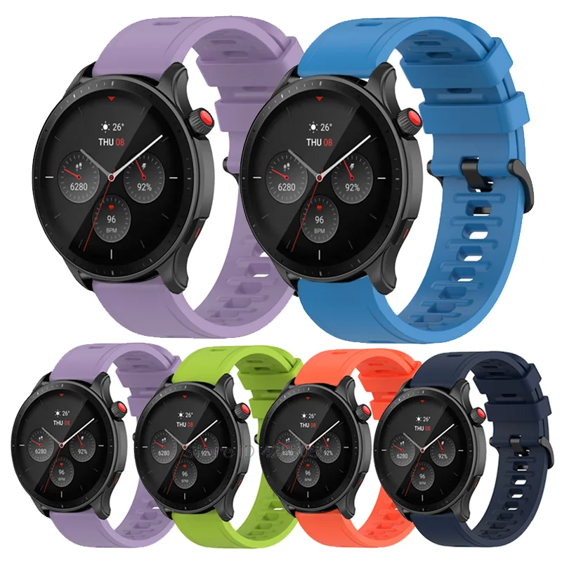 Smart Watch Silicone strap For Amazfit GTR 4 Strap Wristband For Huami Amazfit GTR 2/2e GTR 3/3 Pro GTS 4 Mini Bracelet correa