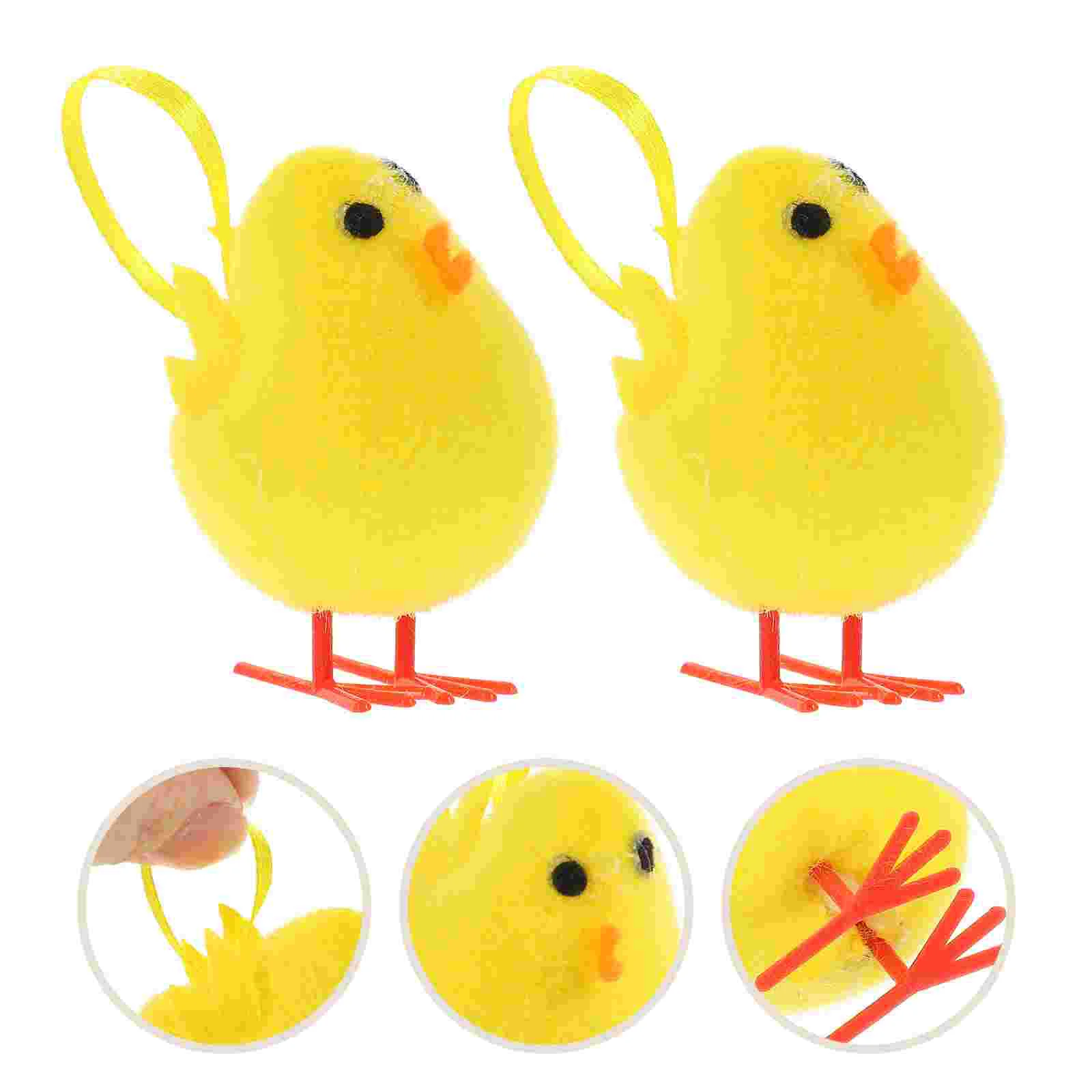 12 Pcs Easter Chick Hanging Christmas Decoration 2023 Chicken Plush Bunny Toy Chicks Louse Stuffed Spring Baby