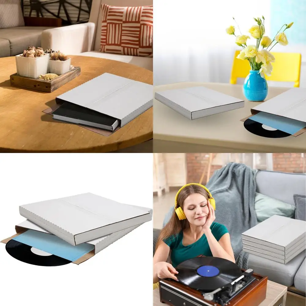 

50-Pack Durable Record Mailers | 12.5 x 12.5 x 1 | Adjustable Height for CDs, Albums, and Mailing