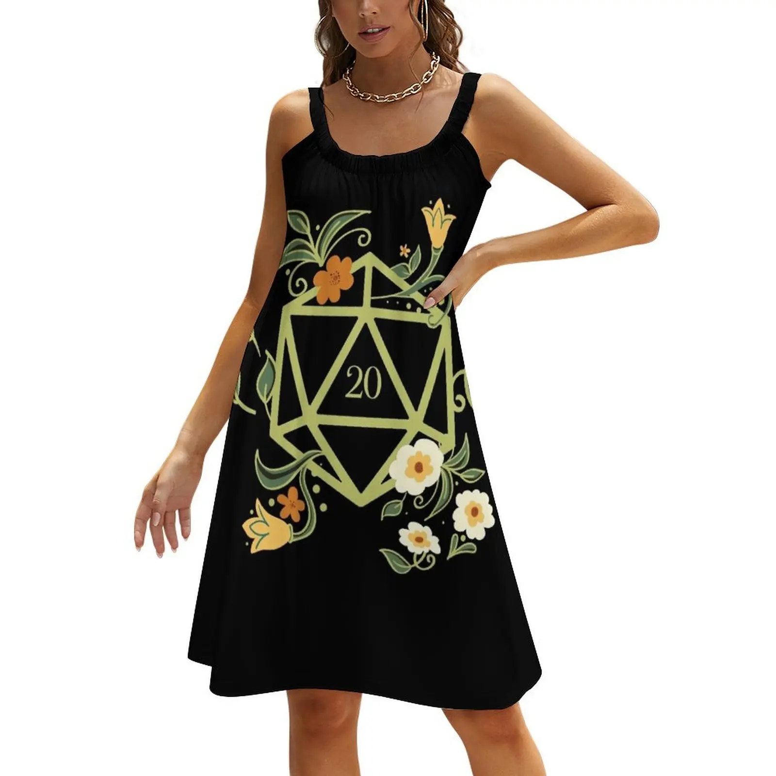 

Polyhedral D20 Dice Tabletop RPG Green Thumb Beach Sling Skirt summer dresses for women 2024 summer clothes