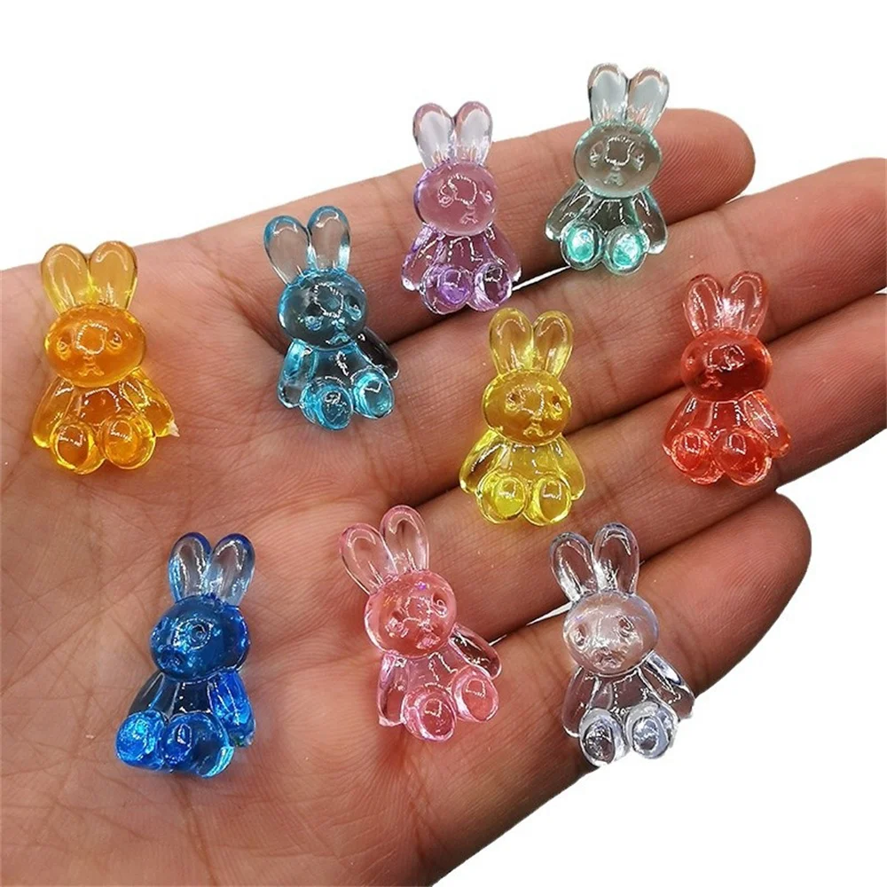 10/20/50 Pieces 24*14*11mm Acrylic Mini Transparent Rabbit Shape Game Pieces For Board Games Accessories