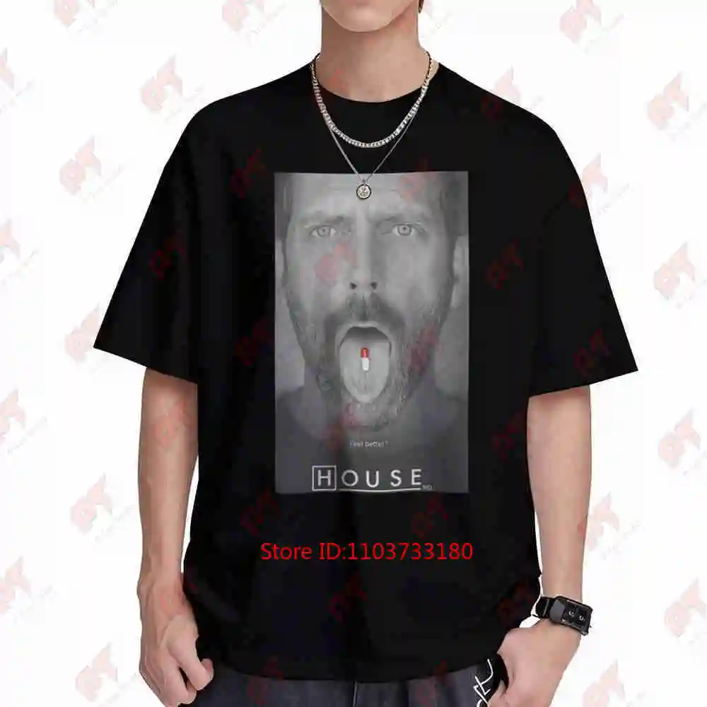 House MD TV Show Dr Logo Iconic Face Short Sleeve Tee 100% Cotton T-Shirt