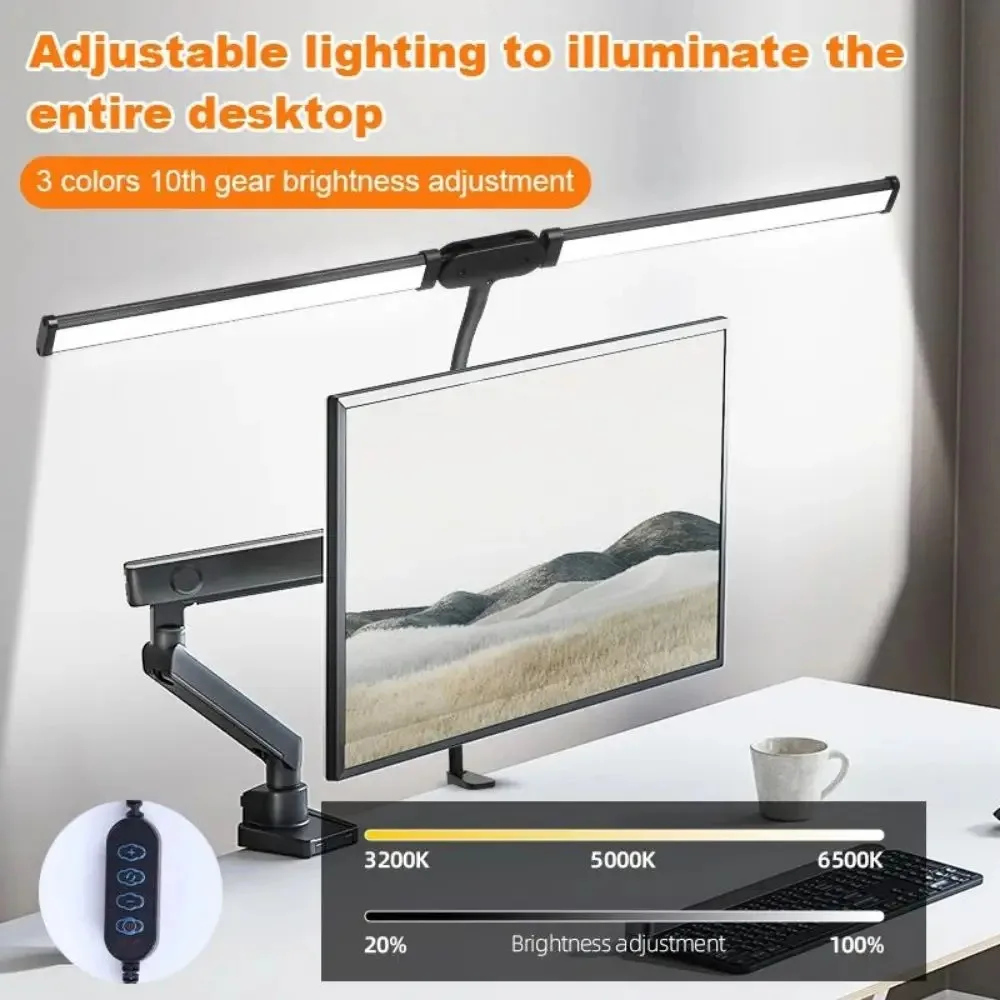 Lámpara de escritorio con Clip LED de doble cabezal, lámpara de mesa de arquitecto para iluminación de oficina en casa, 3 modos de Color y 10 lámparas de escritorio regulables con protección ocular