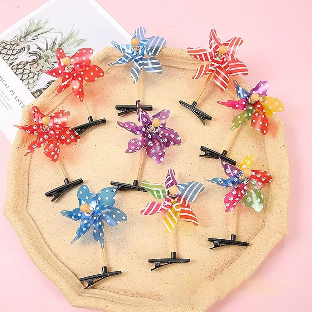 Windmill Hair Clips Creative Random Style Hair Ornament Duckbill Clip Headwear Bang Clip Girls