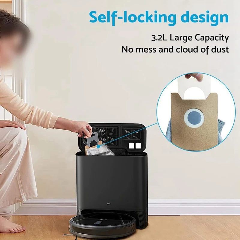 Сменные мешки для пыли, тканевый мешок для удаления пыли для Eufy Clean G35 + G40 + G40 Hybrid + робот-пылесос, аксессуар большой емкости