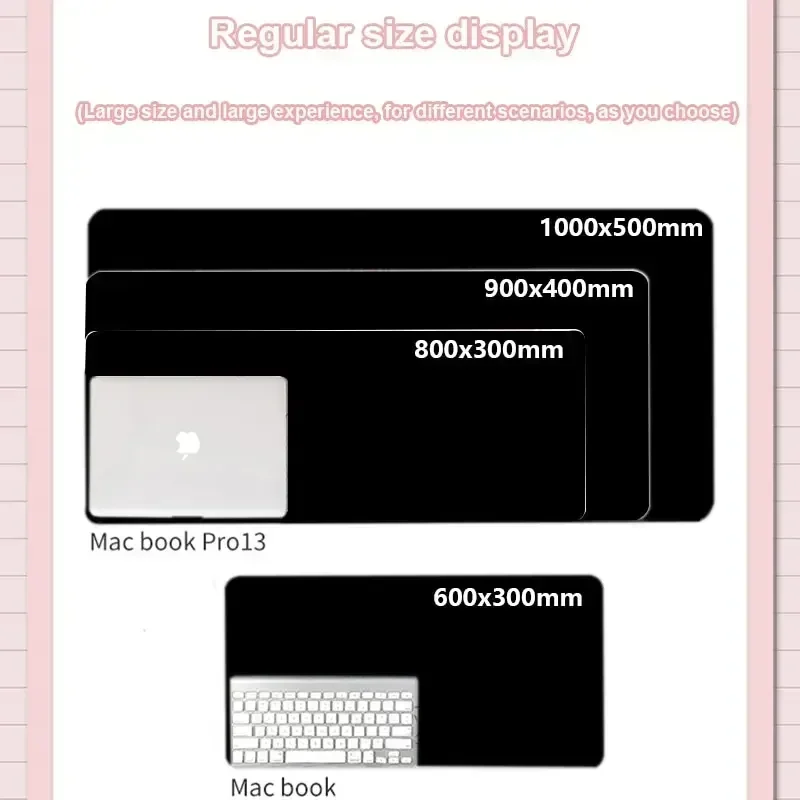 Black and White Anime Game Mouse Pad Keyboard Pad with Lock Edge Extension Mouse Pad Office Desktop Protection Mat XXL Carpet