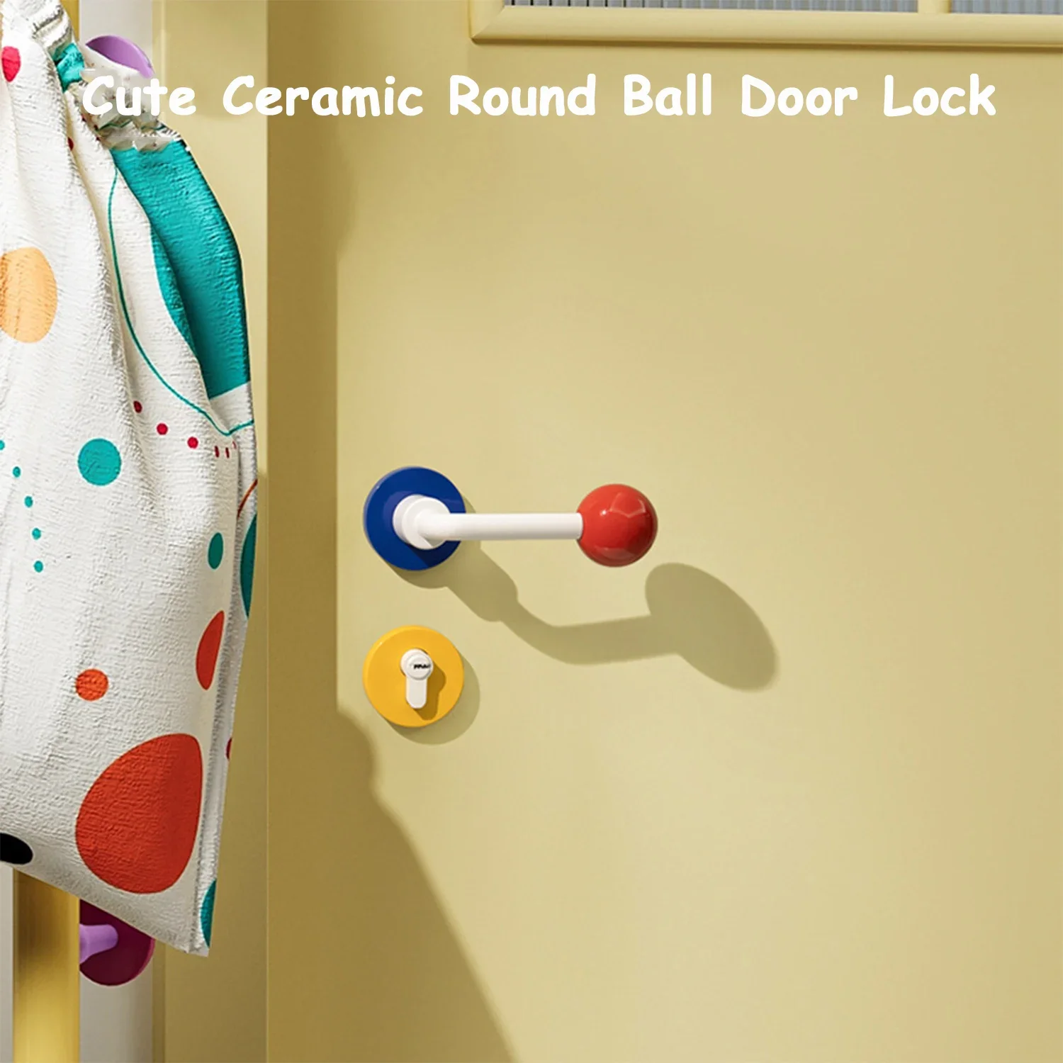 

Indoor Wooden Door Door Handle Ceramics Sphere Door Lock Modern Minimalist Bedroom Fun Magnetic Attraction/mute Door Lock