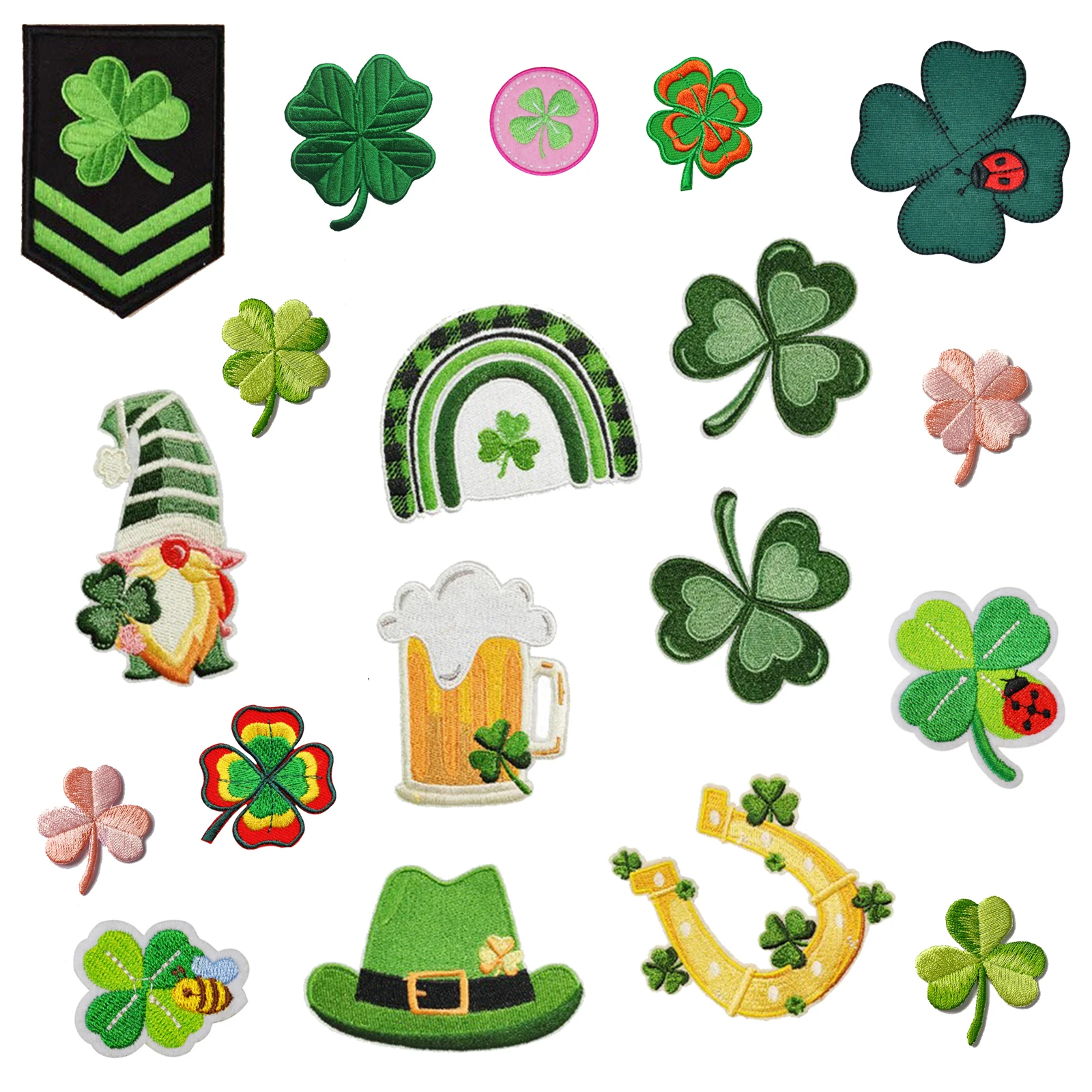 Irlandzki Dzień Świętego Patryka Karnawał Lucky Shamrock Naszywki na aplikacje do odzieży Torby Buty DIY Craft Naklejka na ubrania