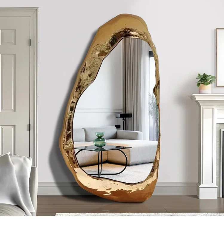 TAO Z-J Designer European Full-body Mirror Light Luxury Full-length Mirror Wall Hanging Special-shaped Decoration Household Bedr