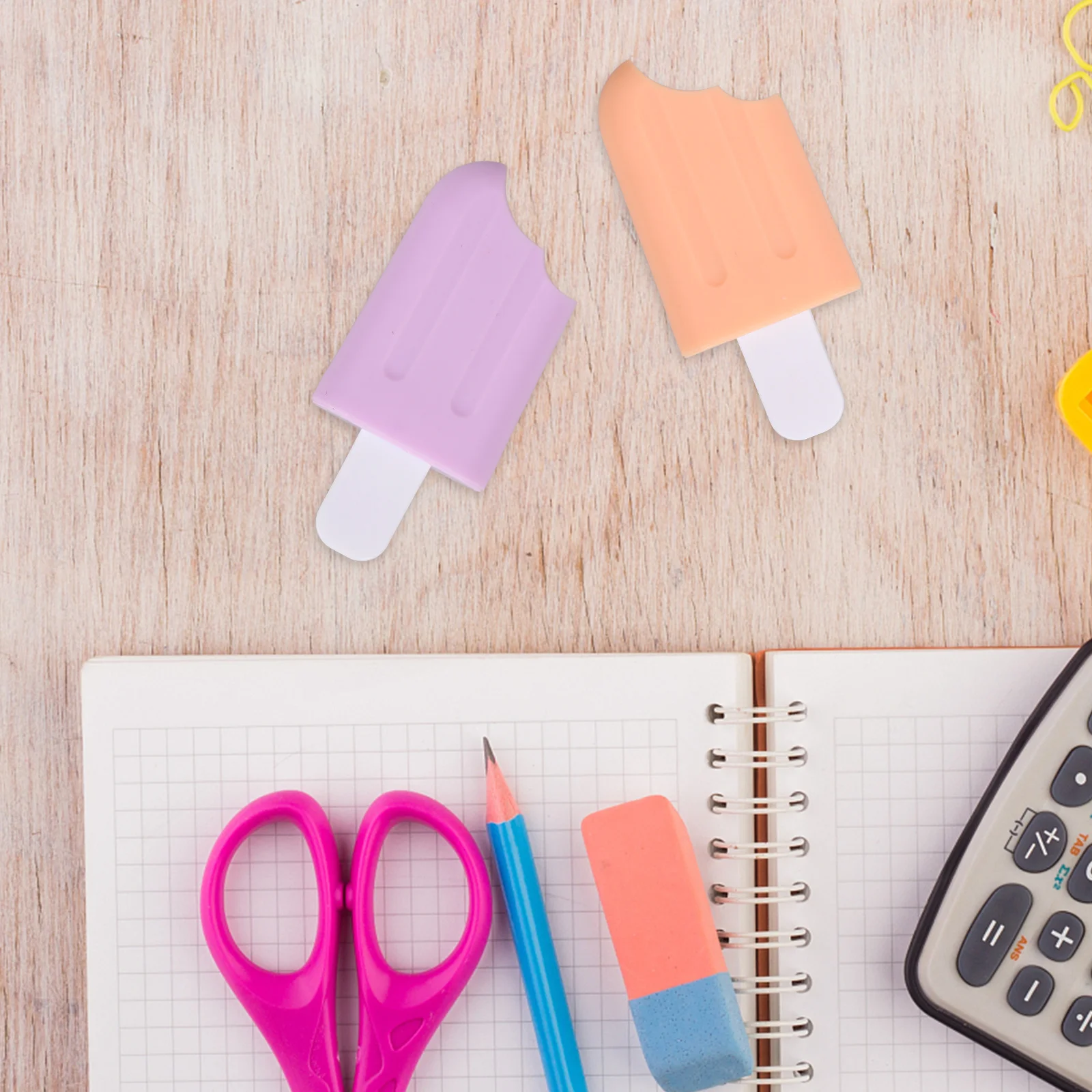 

6Pcs Fluorescent Pen Ice Cream Highlighters Colorful Marker Assorted Colors for School Office Home Use Cartoon Colored Highlight