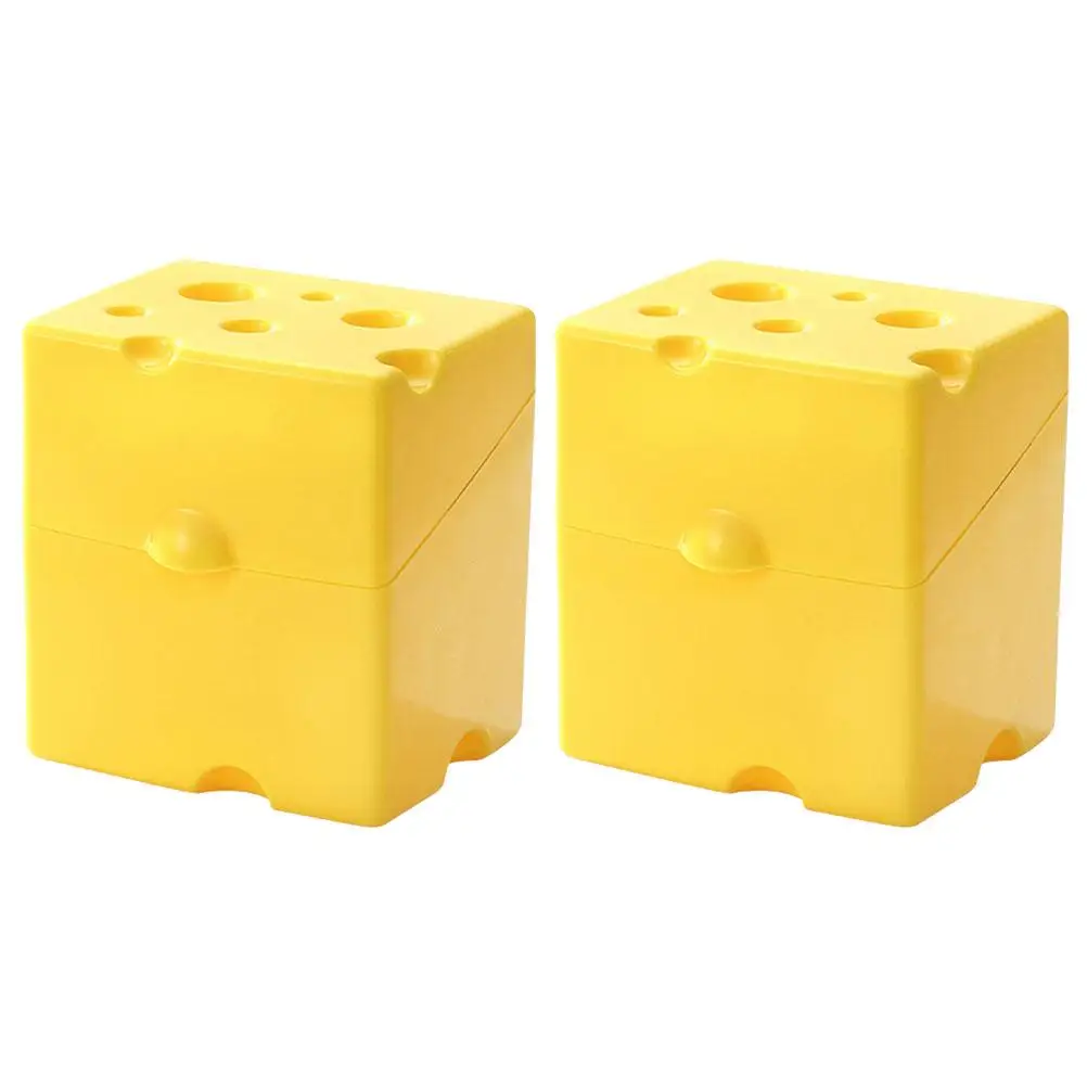 2 Pcs Cheese Crisper Holder Counter Food Containers Flour Bread Slicer Mini Fridge Butter Slices Cases Bacon Keeper Box