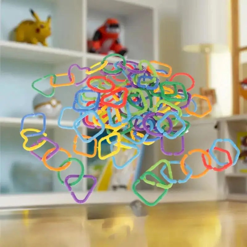 Juguetes de viaje para niños, 35/70 Uds., anillos de enlace de desarrollo sensorial, rompecabezas geométrico masticable interactivo, ayuda de aprendizaje temprano para niños