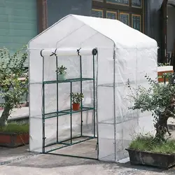 143x143x195CM GreenHouse PE Cover Wodoodporna osłona wymienna z izolacją termiczną drzwiową i przeciwdeszczowymi szklarniami przezroczysta