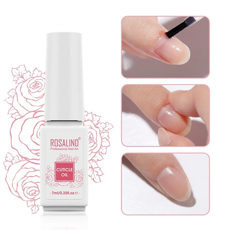 7ML Nutrition Treatment Nail Care Oil Nail Polish Softener Nails Products Cuticle Oil Nail Repair Rose Flavor Manicure Skin