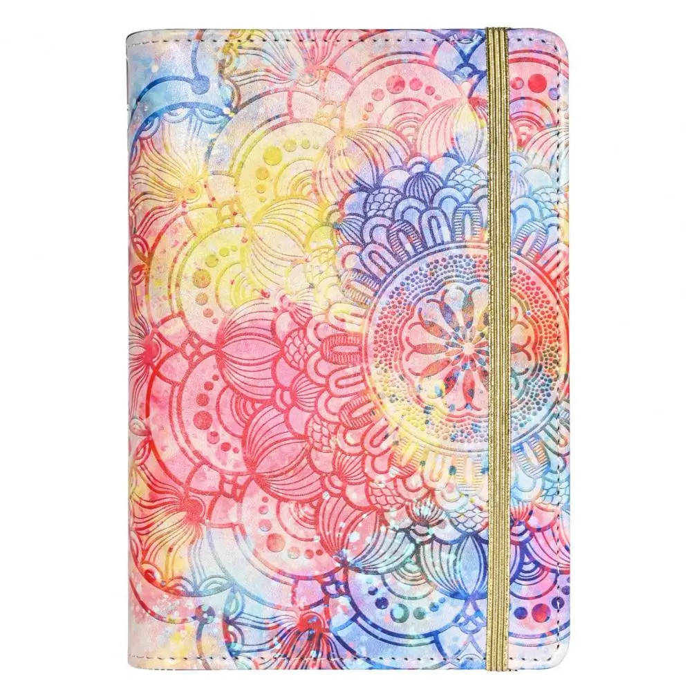 Exquisitely Printed Notebook Multi-color Sheets Flower Printed A6 Binder Stylish Multi-purpose Notebook with Zipper for Cash