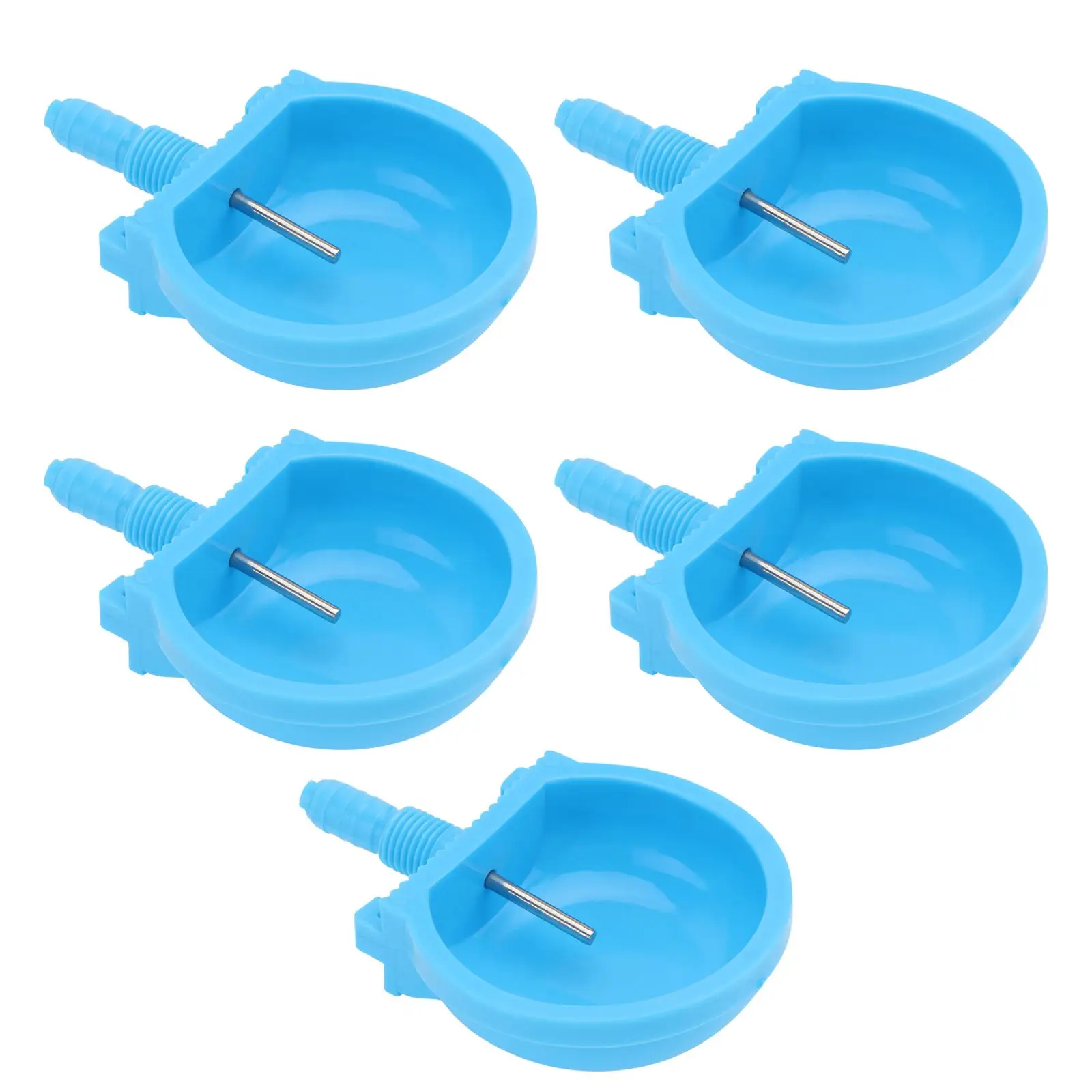 

5pcs Automatic Bowl Durable Water Dispenser Blue Pet Raccoon Cup Farm Food Container Rabbit Drinker Container