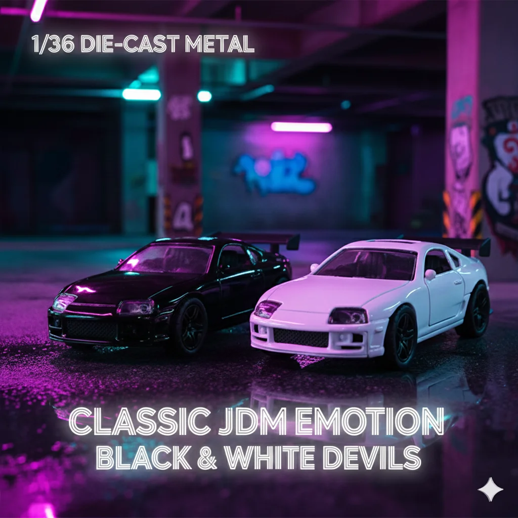 (Insaccato) 1:36 Modello di auto in lega modellazione Veicolo Supra Racing Sport Tirare indietro Ornamenti per auto Collezione di giocattoli per ragazzo bambino