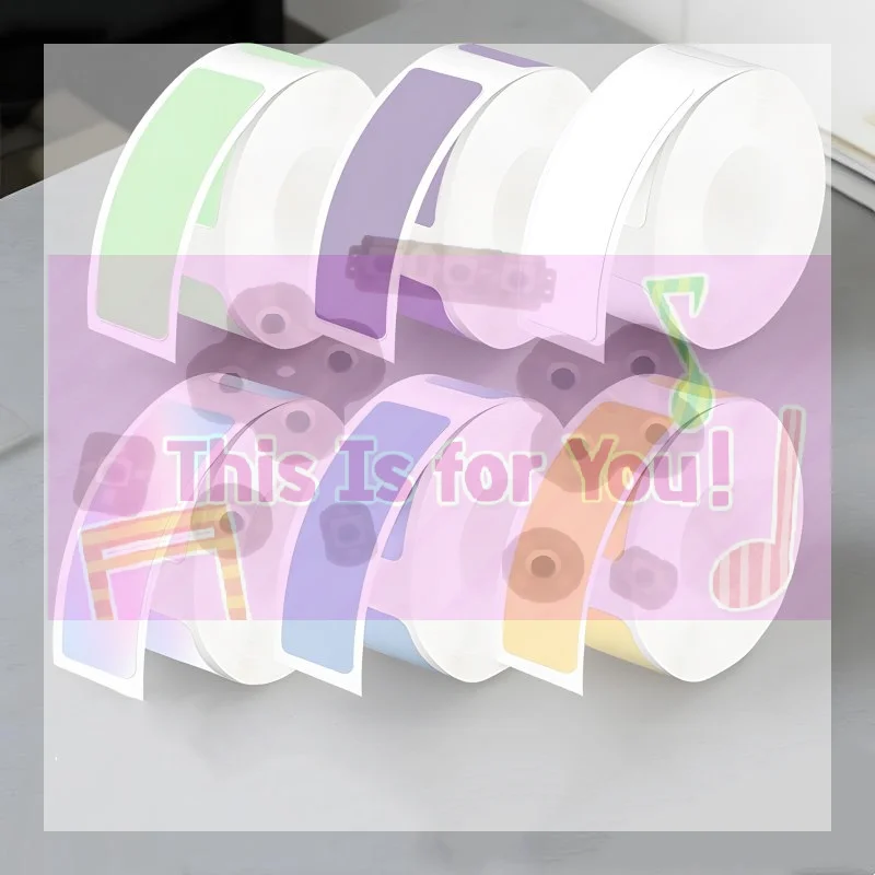 【MA】160pcs/Roll Portable Waterproof Label Sticker,12*40mmSelf-adhesive Colorful Label Stickers Printable Thermal Paper