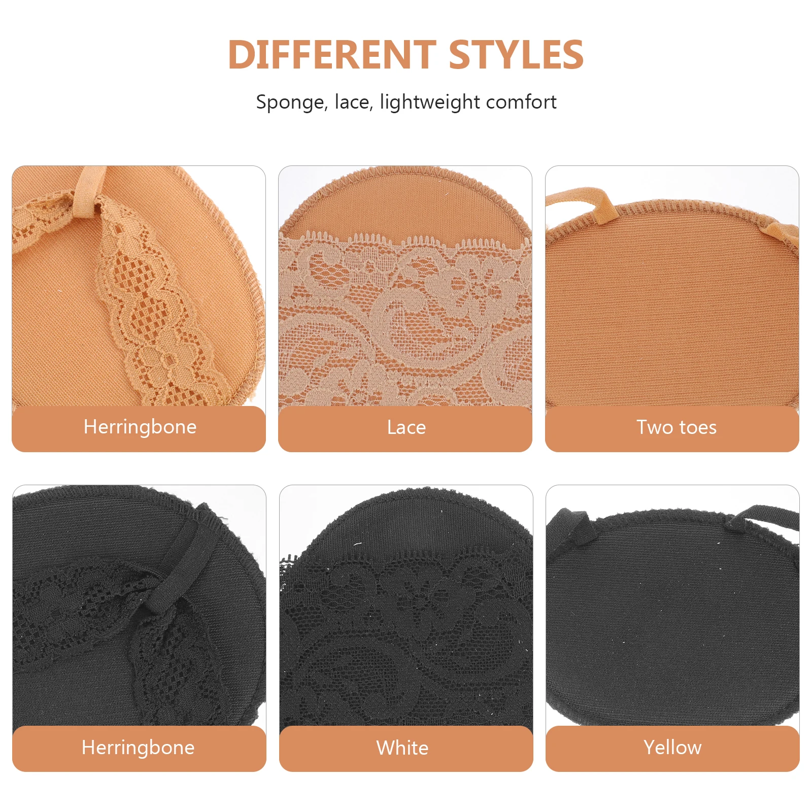 

6 Pcs High Heel Insoles Sponge Lace Foot Cushions Pain Relief Shoe Inserts Metatarsal Support Heel Slippage Prevention for Boots