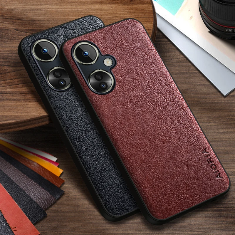 원플러스 Nord CE 3 Lite 5G 케이스, 심플한 디자인의 럭셔리 가죽 비즈니스 커버, 원플러스 Nord CE 2 Lite 5G 케이스