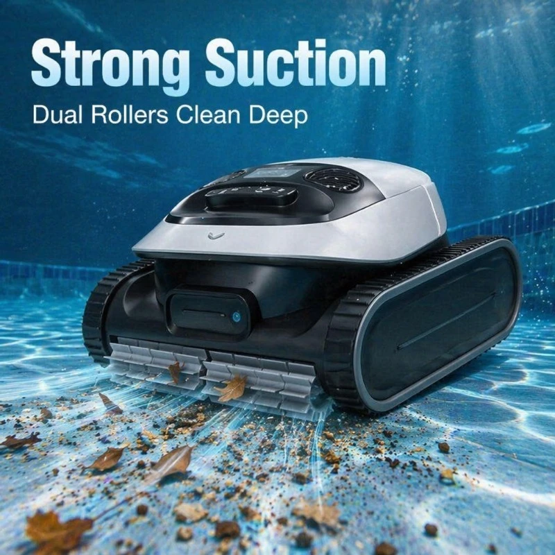 Automatic wireless robot pool cleaner triple drive brushless motor suitable for underground swimming pools