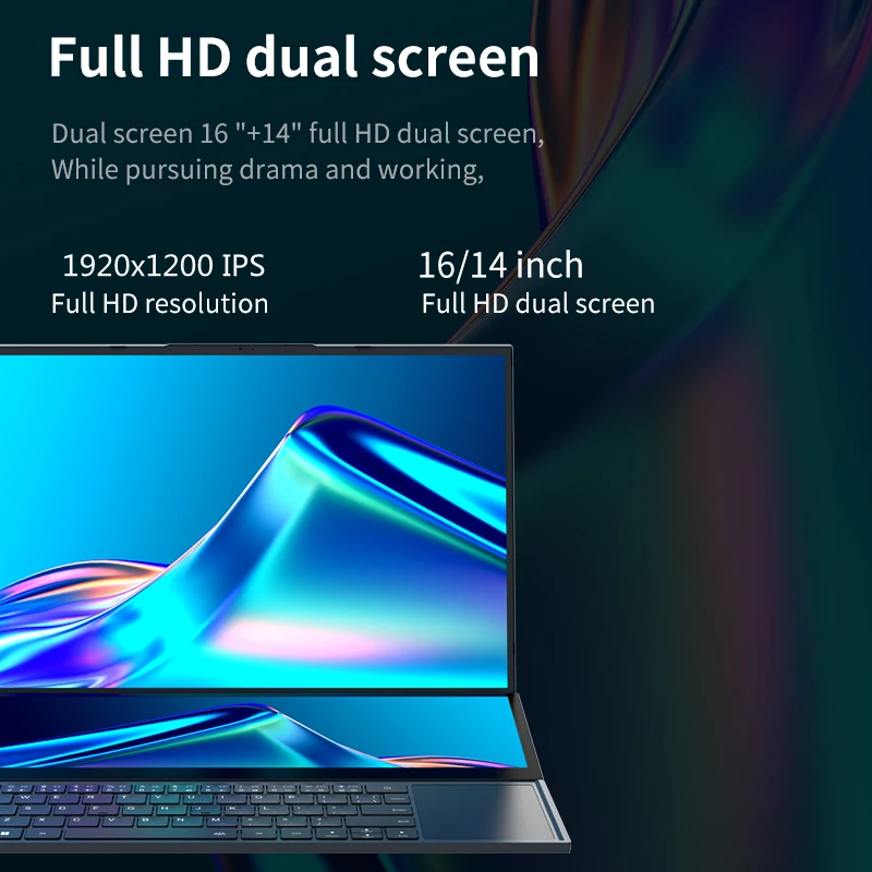 Dual-screen E-sports Laptop I7 9750H Combination of a 16-inch Screen and a 14-inch Touchscreen Windows 11 Pro gaming laptop