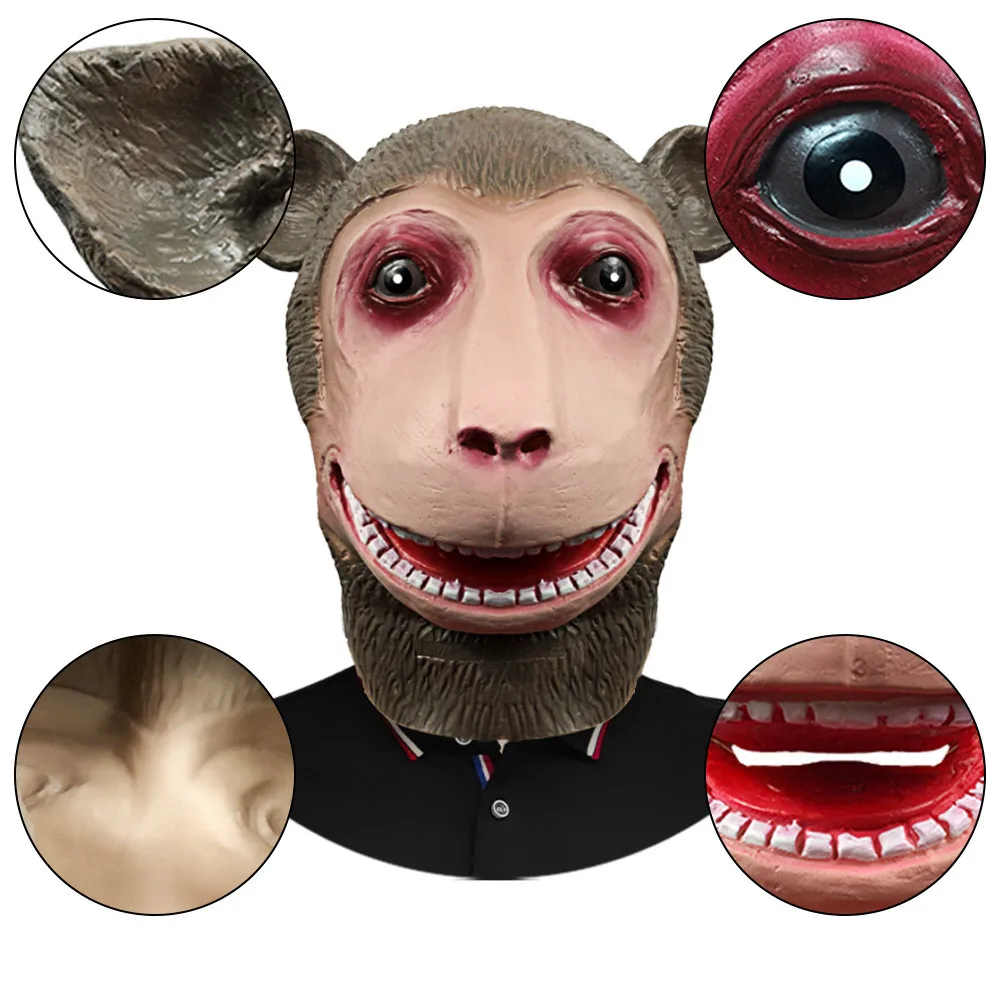 Großmaulige Affenmaske Halloween-Kostüm Rattus-Ratten-Cosplay-Partymaske – Detail 5