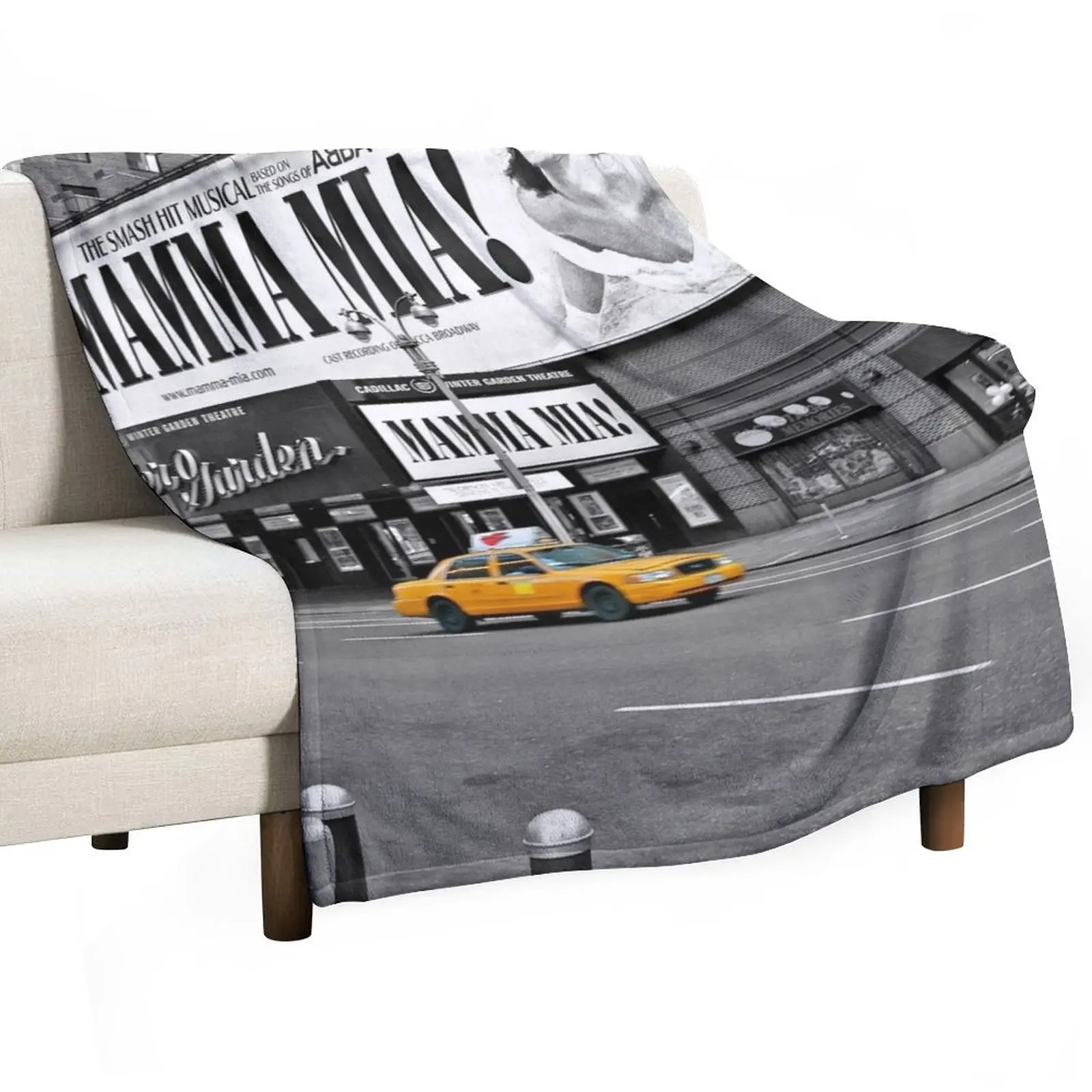 NYC Yellow Cabs Mamma Mia Throw Blanket Polar Winter beds Bed Soft Big Blankets