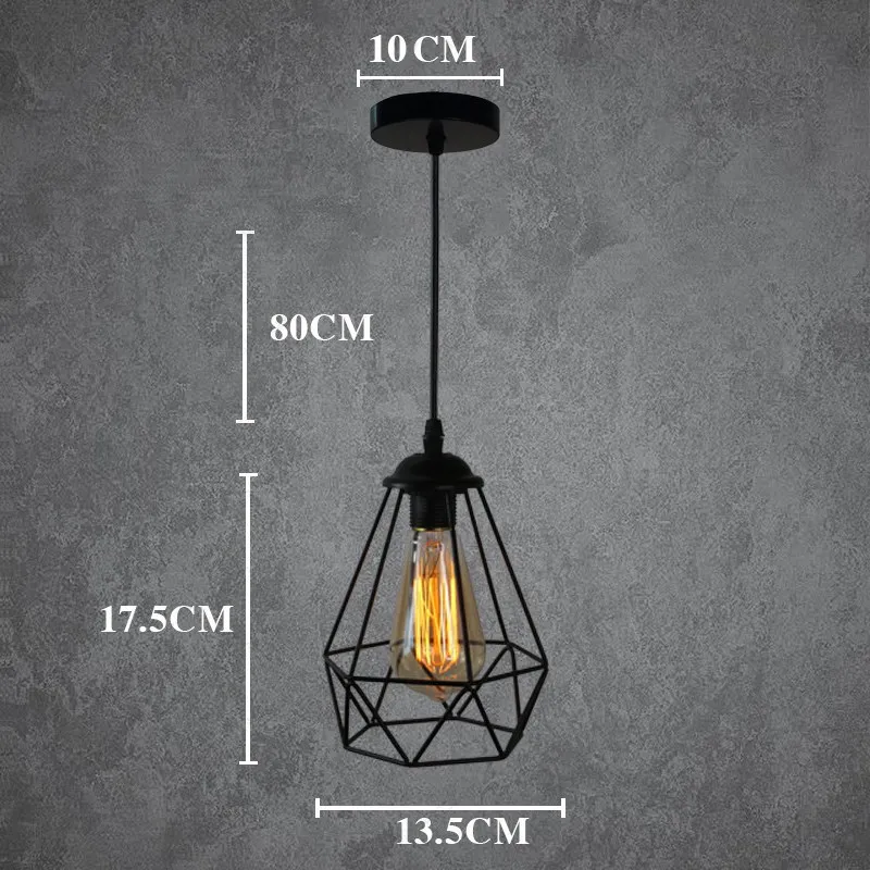 

Американская ретро-люстра в индустриальном стиле, креативная, в стиле лофт, с одной лампой, для кафе, проходов, ресторанов, барных стоек, маленькая люстра-клетка из железа