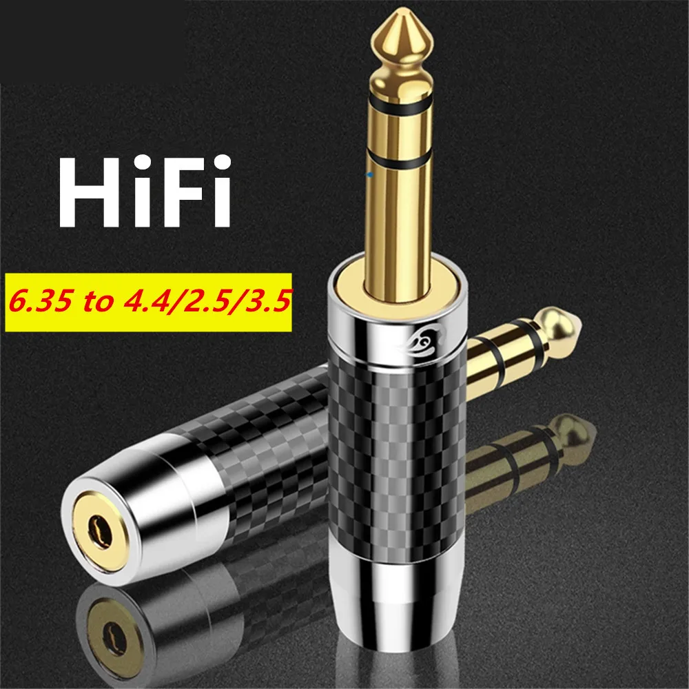 6.35mm to 4.4mm 3.5mm 2.5mm Adapter 6.5 to 2.5/3.5/4.4 Stereo Jack Headphone Audio Adapter Plug Audio Adapter Compatible for PC