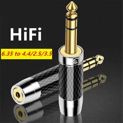 6.35mm to 4.4mm 3.5mm 2.5mm Adapter 6.5 to 2.5/3.5/4.4 Stereo Jack Headphone Audio Adapter Plug Audio Adapter Compatible for PC