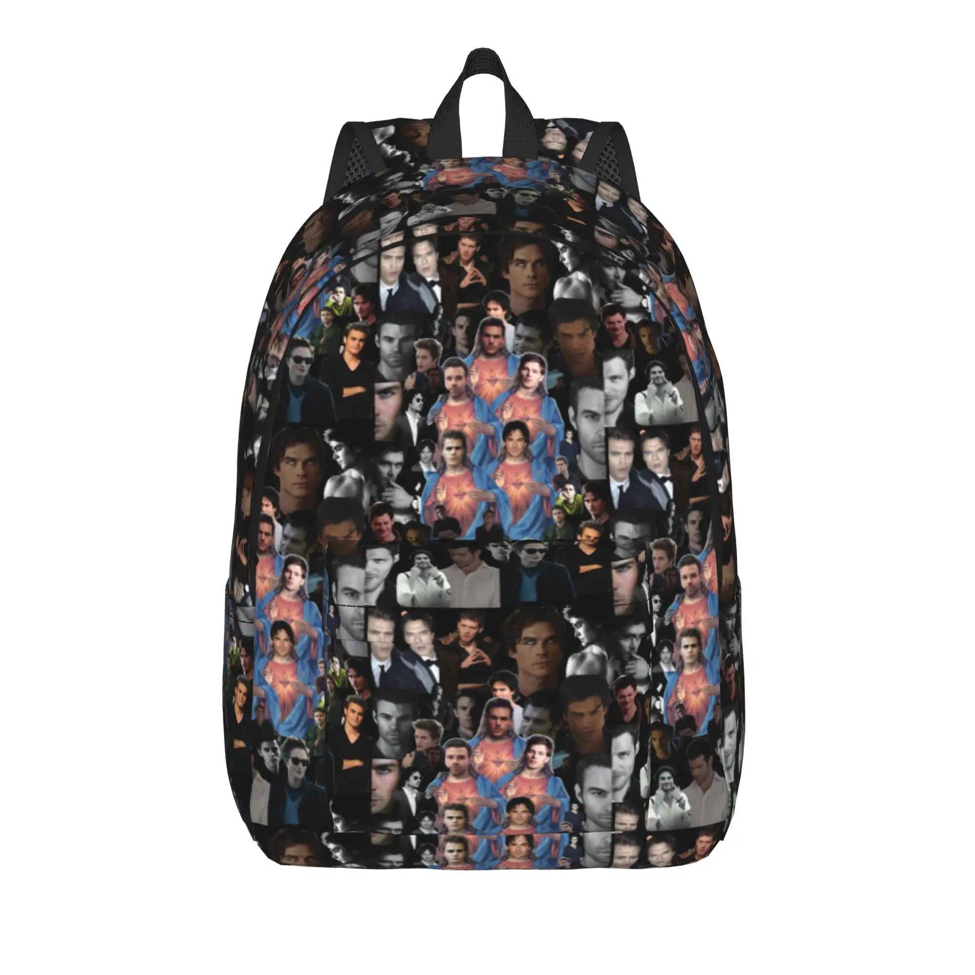 The Vampire Diaries Resuable Movie Backpack Damon Salvatore Unisex Polyester Backpacks Lightweight High School Bags Rucksack
