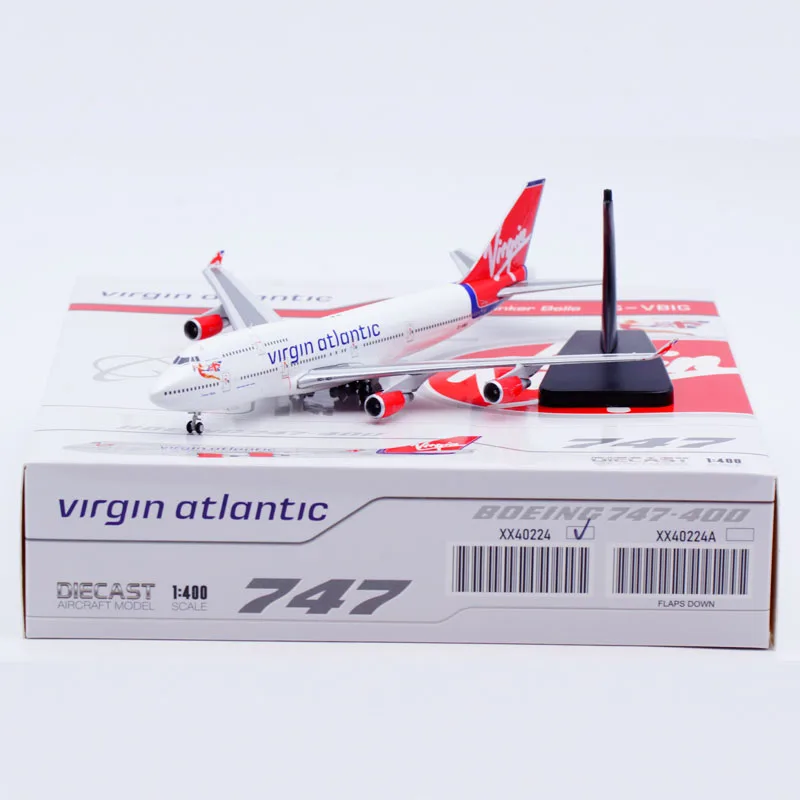 XX40224 Коллекционный самолет из сплава в подарок JC Wings 1:400 Virgin Atlantic Boeing B747-400 Литой под давлением самолет Модель реактивного самолета G-VBIG с подставкой