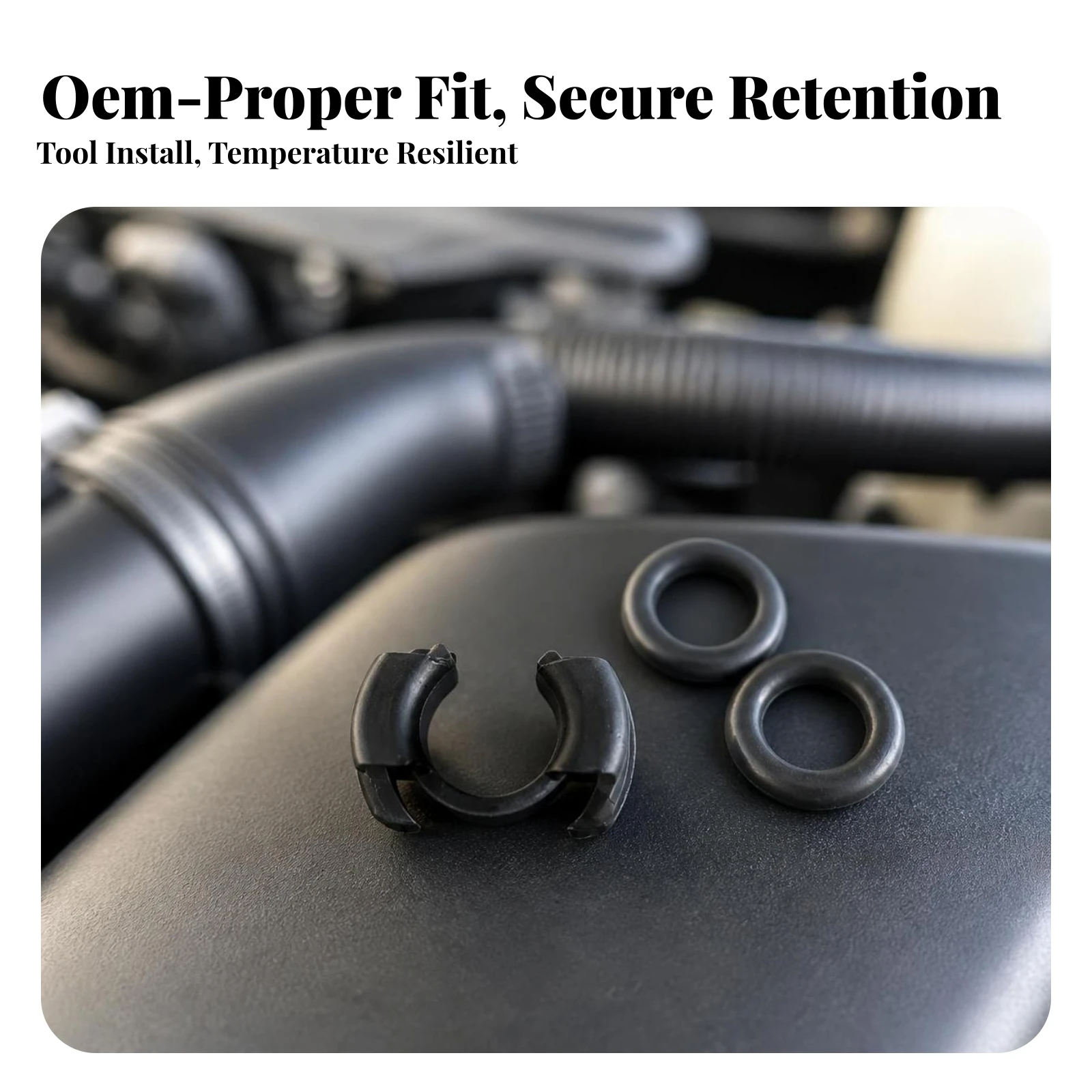 Car Pipe Clamp with Rubber Sealing Rings Slim Fastener for Japanese Automaker Owners, Engine Bay