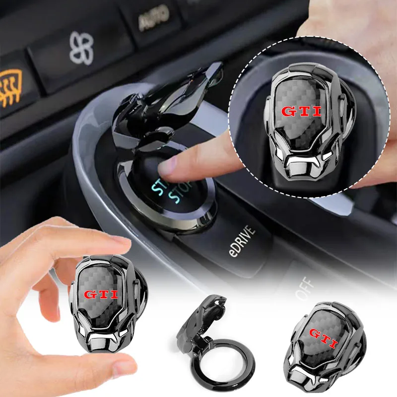 Capa Protetora de Emblema para Botões de Partida de Carro com Um Toque para Volkswagen GTI Passat B5 B6 B7 T4 T5 Golf 4 5 6 Tiguan Jetta Gol