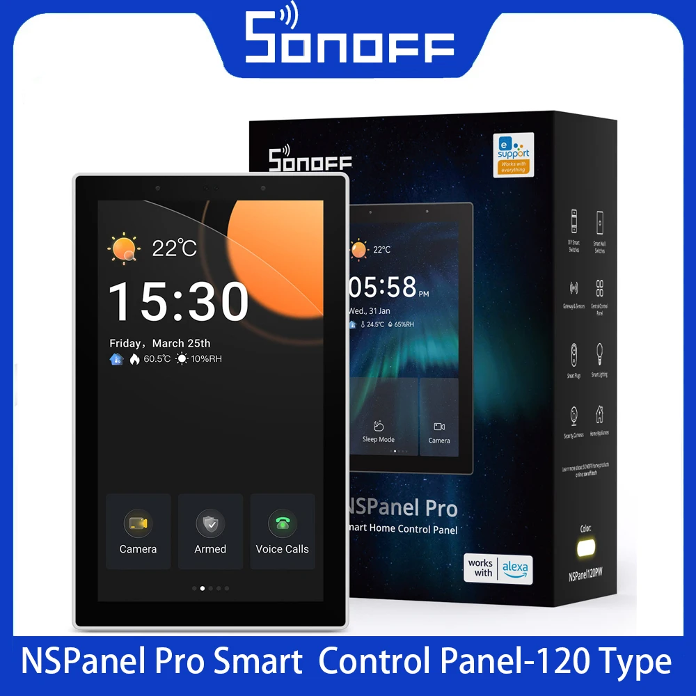 

SONOFF NSPanel Pro 120 Тип Панель управления умным домом Smart Thermostst Энергопотребление DIY Модуль переключателя Поддержка устройства Sonoff