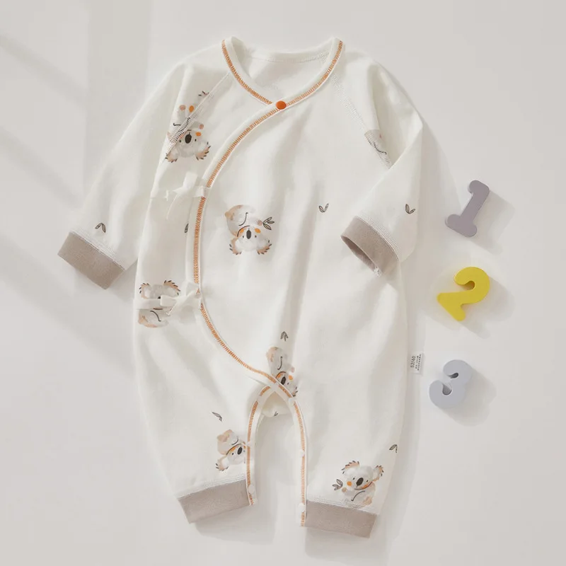 Baby Boys and Girls Comfortable Cotton Cartoon Butterfly Bodysuit Boneless Monk Clothing Spring and Autumn