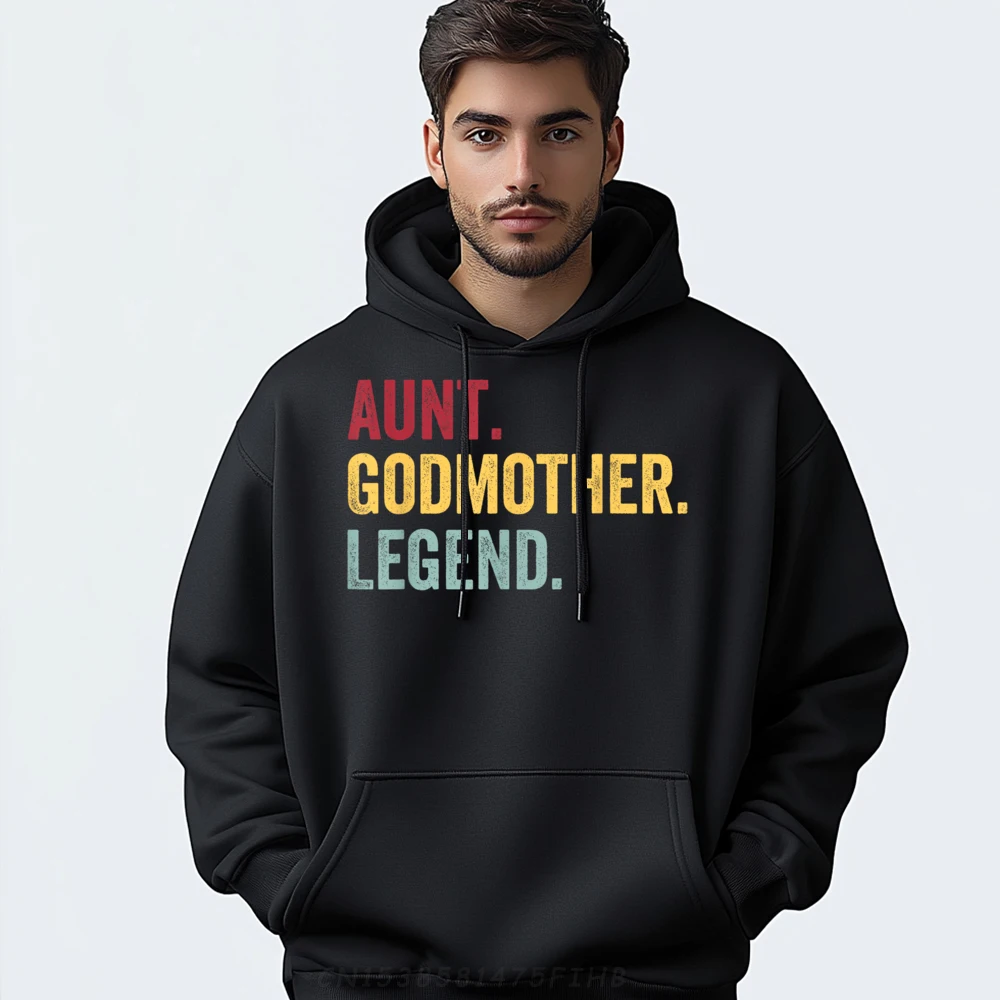 

Aunt Godmother Legend Vintage Funny Hoodies Girlfriend Print Sweatshirt Slogan Loose O-Neck Long Sleeve Mens Clothing