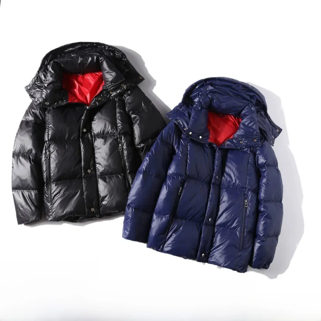 

Thiened High Loosen 90 down Filling Hooded down Jaet Winter Coat Warm Casual Sle Zipper Closure Regular Fit Long Sve