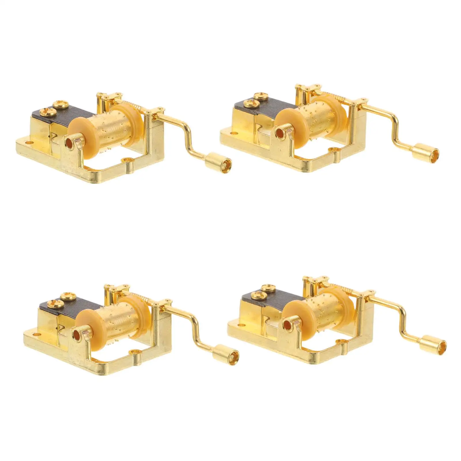 4Pcs DIY Hand Crank Music Box Mechanism Replacement Parts for Craft Repair Smooth Music Movement Portable Use Musical Mechanism