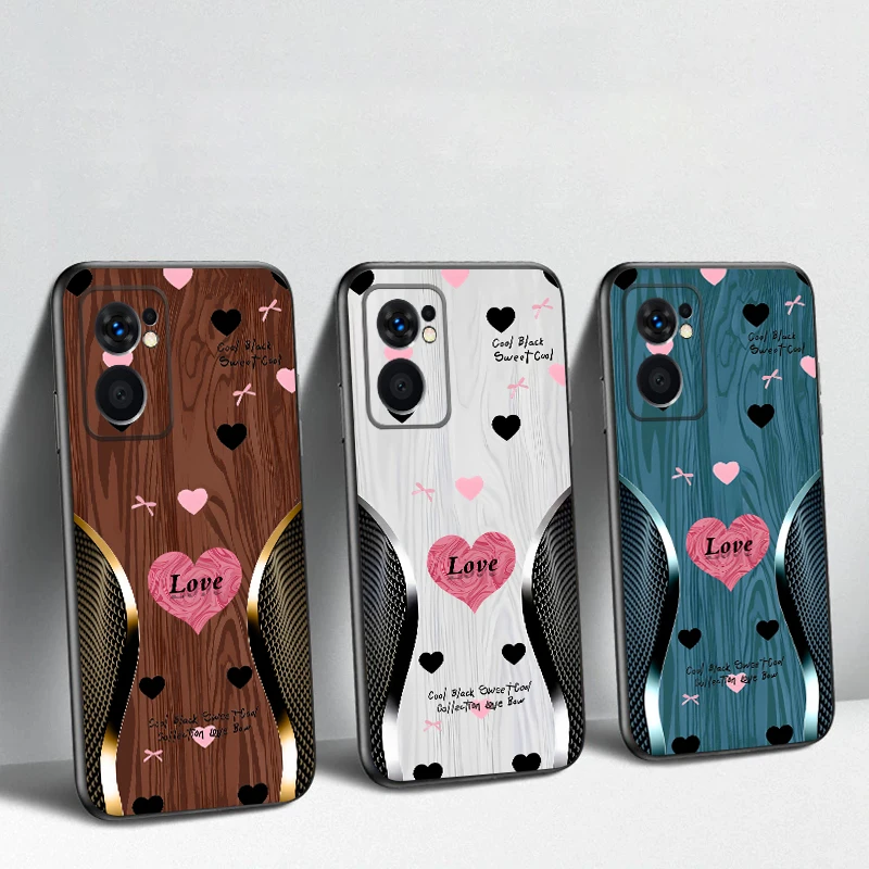 

Black and pink hearts For OnePlus 8 9 11 12 13 10 Pro 9RT 8T 12R Ace 5 2V Nord CE 2 4 Lite N20 SE 30 N200 TPU soft phone case