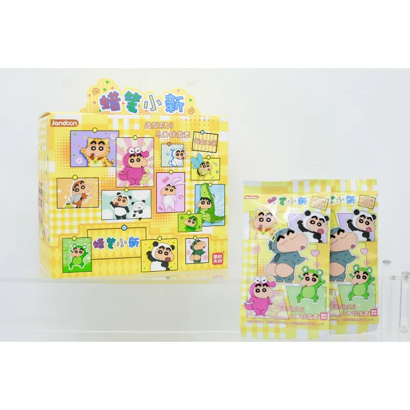 Crayon Shinchan-caja ciega de juguete para niños, serie de estilismo, figura de Anime Kawaii, insignia, broche, alfileres, decoración, regalos