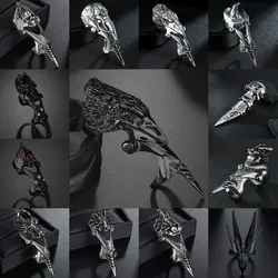 New Unisex Gothic Punk Dragon Skull Joint Knuckle Full Finger Claw Ring Statement Jewelry Party Club Charm Knuckle Rings Jewelry