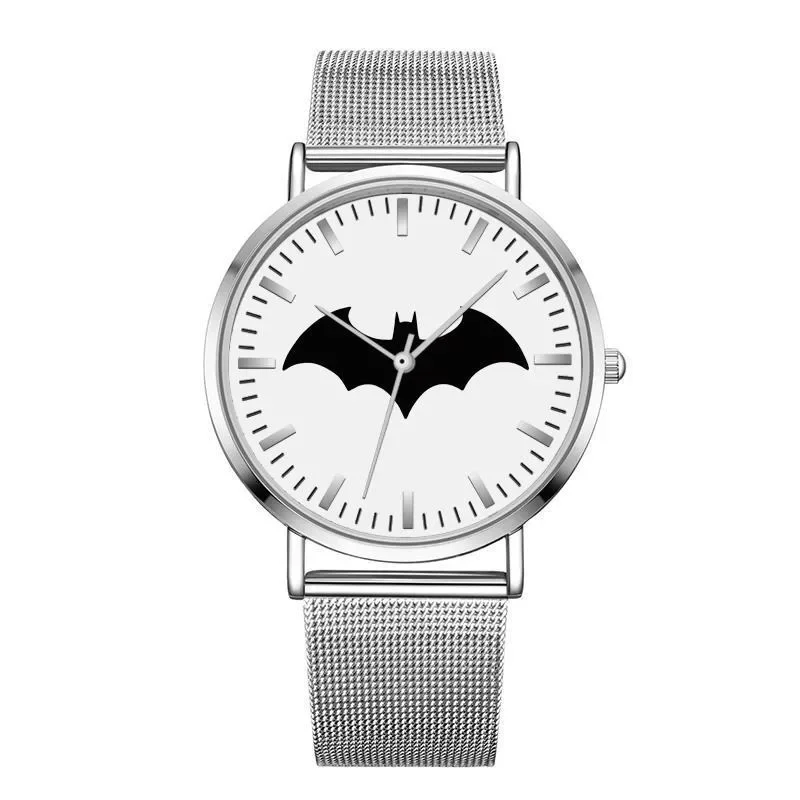 BeastKingdom Justice League Batman شخصية عصرية بسيطة رفيعة للغاية وحزام من النايلون هدية ساعة كوارتز مقاومة للماء للطلاب