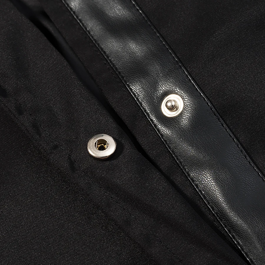 معطف نسائي جديد لخريف وشتاء 2026 باللون الأسود معطف واق من المطر بأكمام طويلة وياقة واقفة سترة واقية طويلة